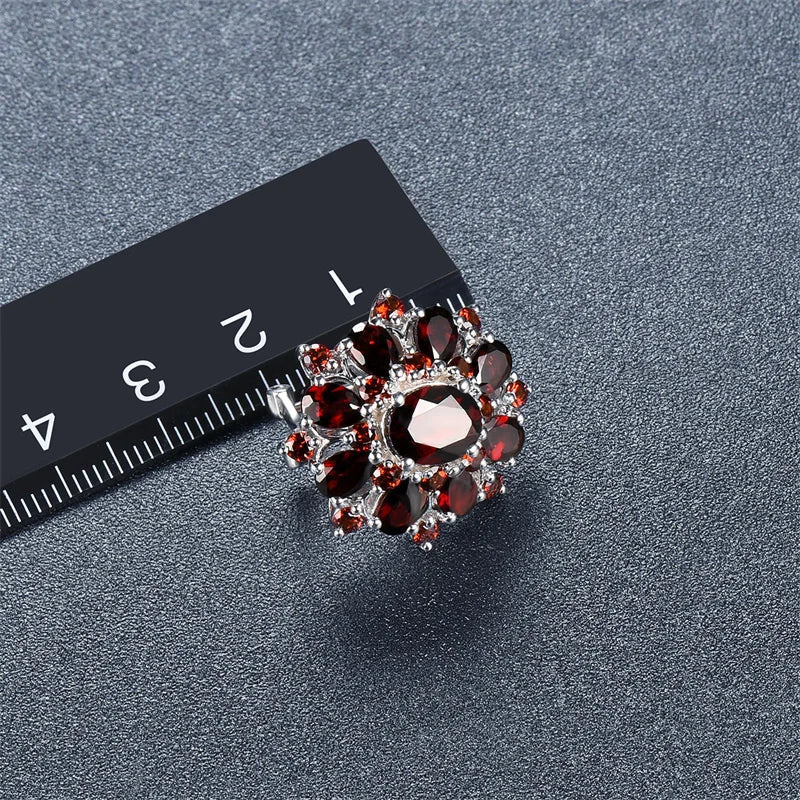 15 Carats Garnet Silver Earrings Natural Gemstone 925 Sterling Silver Fine Jewelry for Women, Gift for Christmas