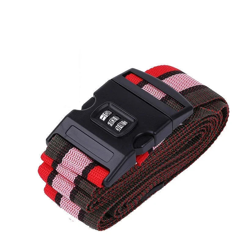 Adjustable Cipher Luggage Strap Travel Essential Accessories Suitcase Supplies Fixed Belt Password Strap for 18-34 Inch Suitcase