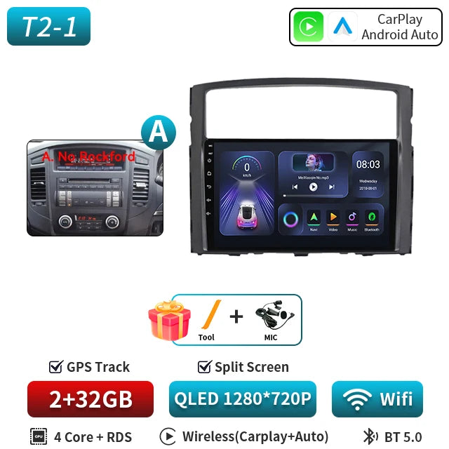 For Mitsubishi Pajero 4 2006-2014 Android Car Radio Automotive Multimedia Player GPS Navigation Carplay Touch Screen Auto Stereo