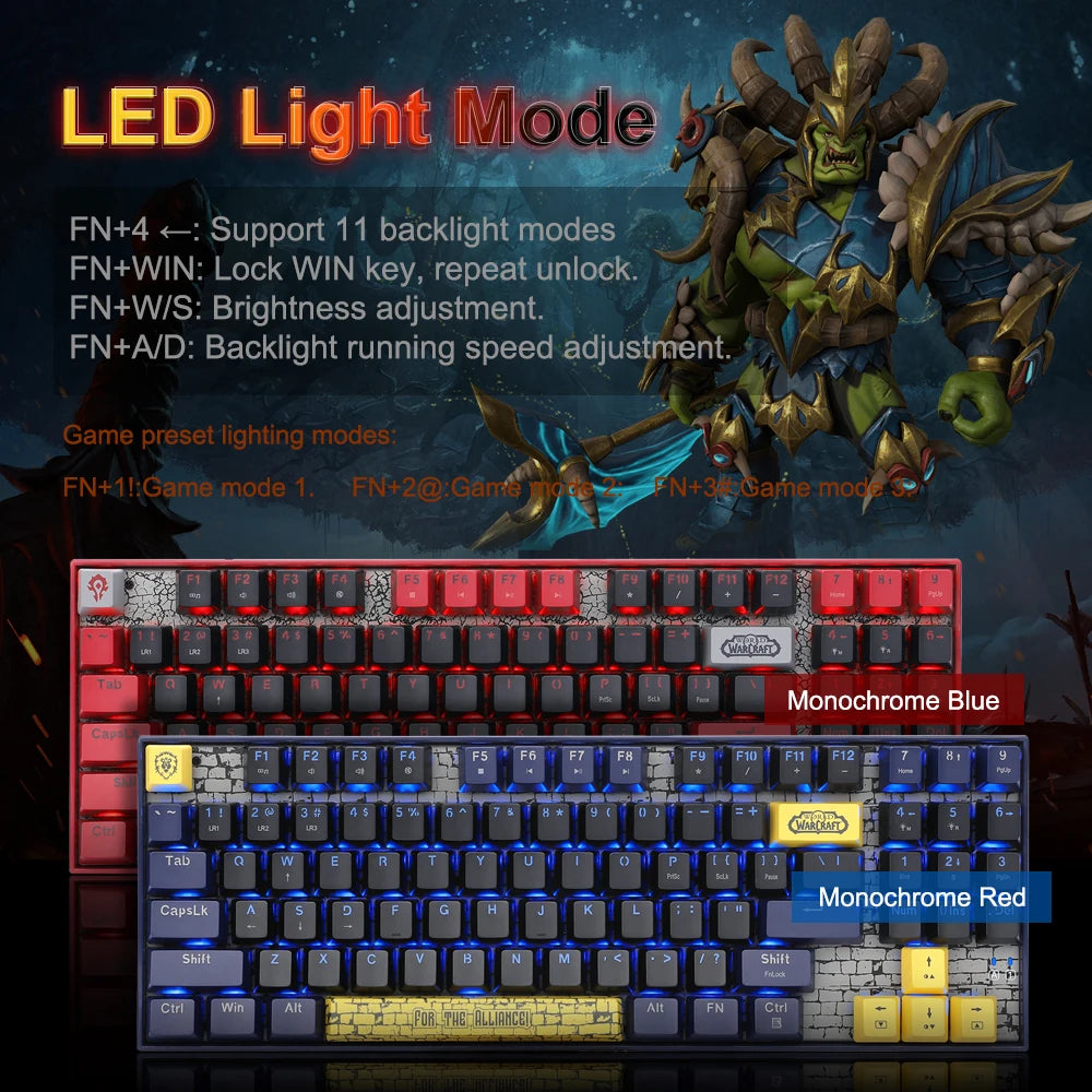Blizzard YGM1 USB Wired Mechanical Gaming Keyboard 89 Keys detachable cable Gamer for Laptop pc Computer