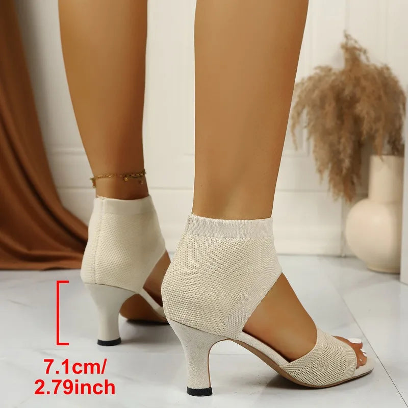 Women Sandals Summer Luxury Designer High Heels Sandals Sexy Fashion Breathable High Heels Shoes for Women Sandalias De Mujer