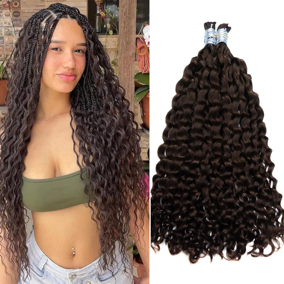 Cuticle Aligned Loose Deep Wave Bulk Human Hair For Braiding Unprocessed No Weft Raw Indian Bundles Human Hair Bulk Extensions