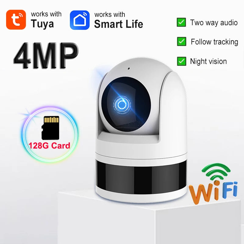 Tuya WiFi Security Camera 4MP HD Smart Life APP Indoor Monitor Supports Two-way Voice Intercom Monitors Real Time Auto Tracking