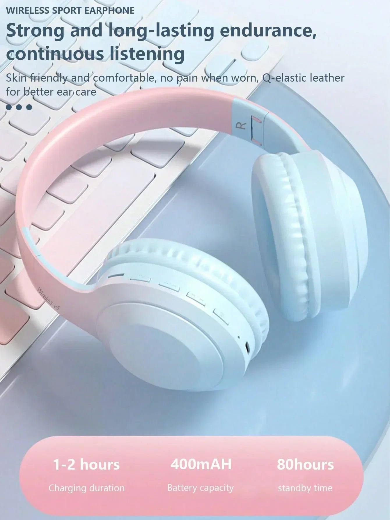 High Fidelity High-resolution Stereoscopic Surround Sound Wireless Bluetooth 5.3 Head Mounted Noise Cancelling Gaming Earphones
