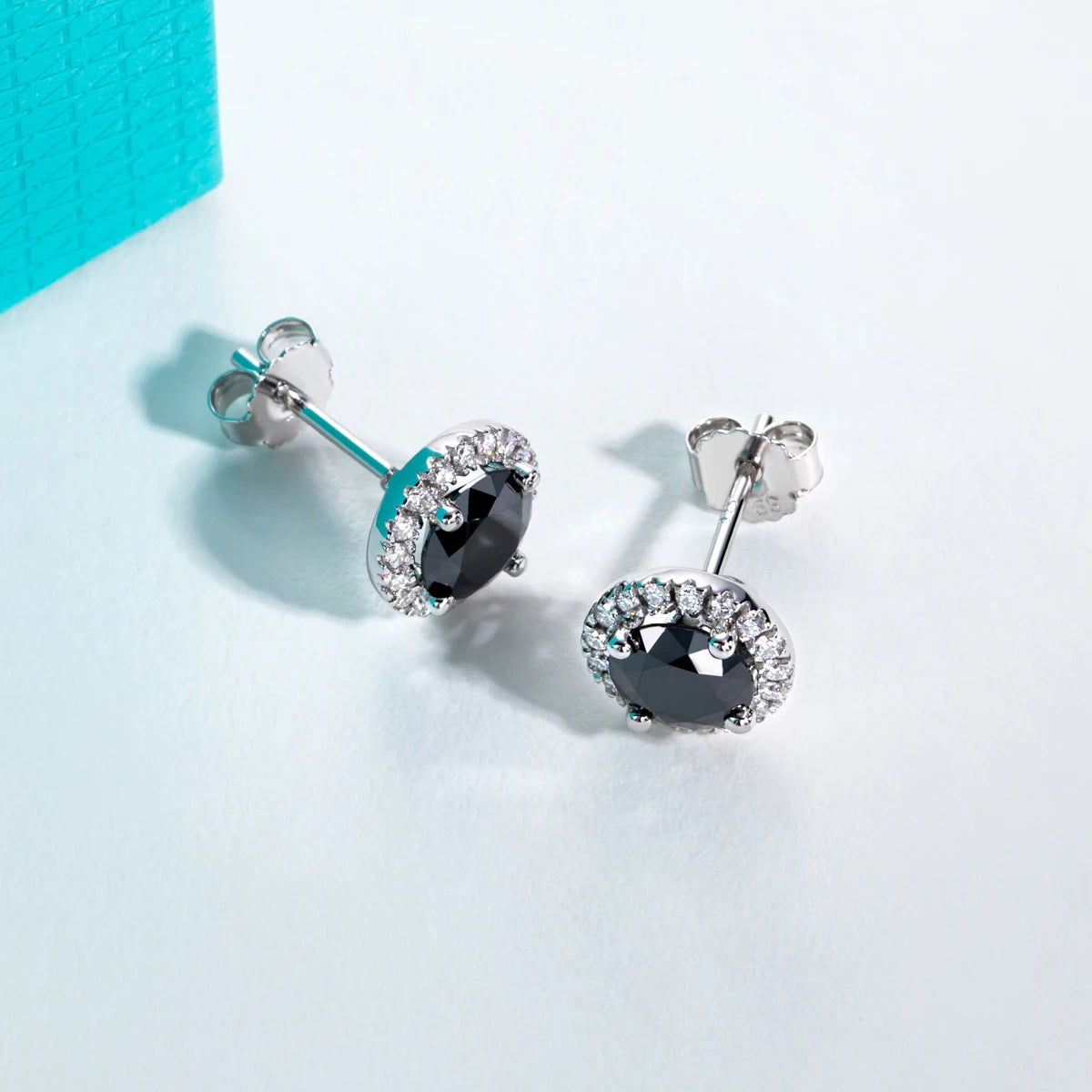 AnuJewel 1ct Black Moissanite Classic Earring 925 Sterling Silver 18K Plated Stud Earrings for Woman Fine Jewelry Wholesale
