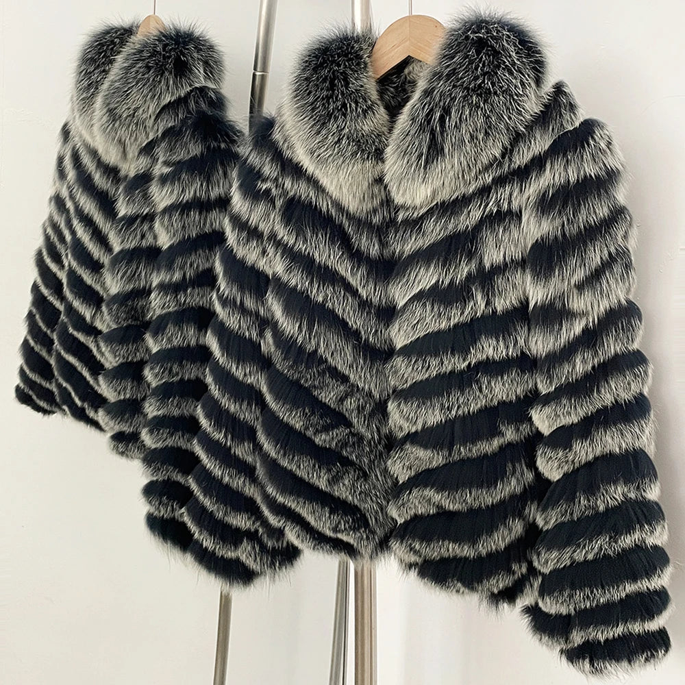 Reality Fur Coat Clothes for Women Real Fur Coat Winter Autumn Fox Fur Jacket Fashion Warm Long Sleeve Streetwear Lady New Style
