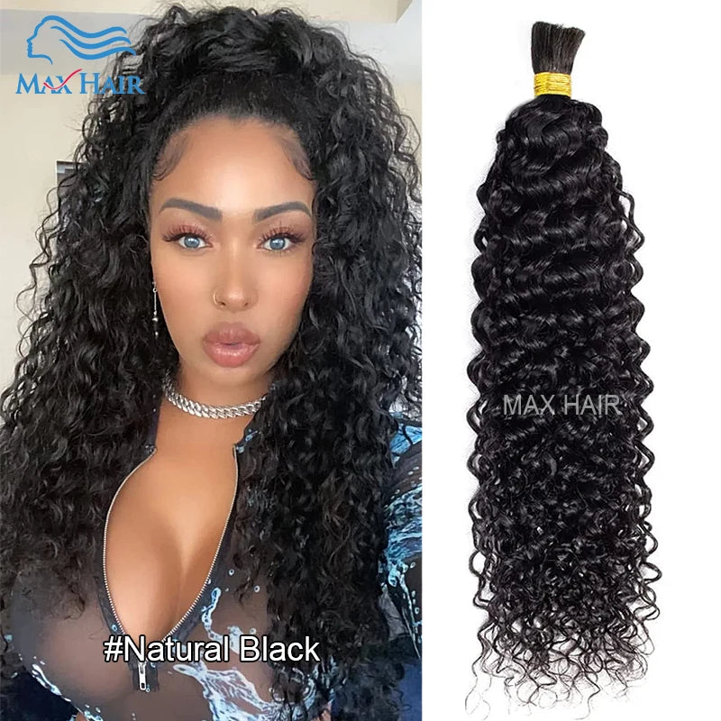 Cuticle Aligned Loose Deep Wave Bulk Human Hair For Braiding Unprocessed No Weft Raw Indian Bundles Human Hair Bulk Extensions