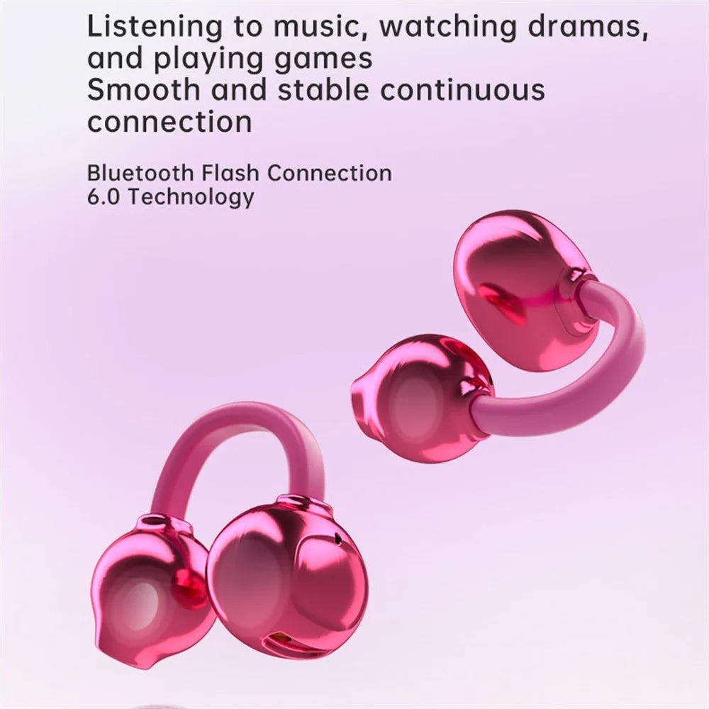 Sports Ear Clip Wireless BlueTooth Earphones Women Headset Handbag Headphone HD Call Music Noise Reduction Lady Earphones