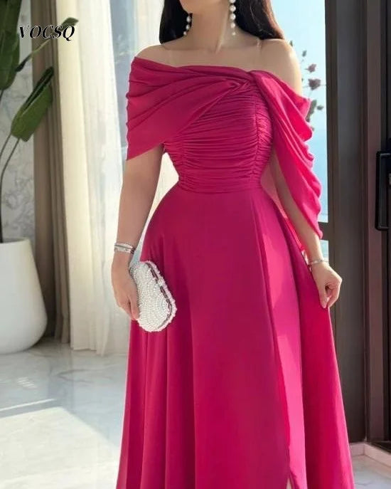 Prom Dresses for Women 2025 Chiffon Off Shoulder A Line Evening Dresses فساتين سهرة платье женское вечернее Customized
