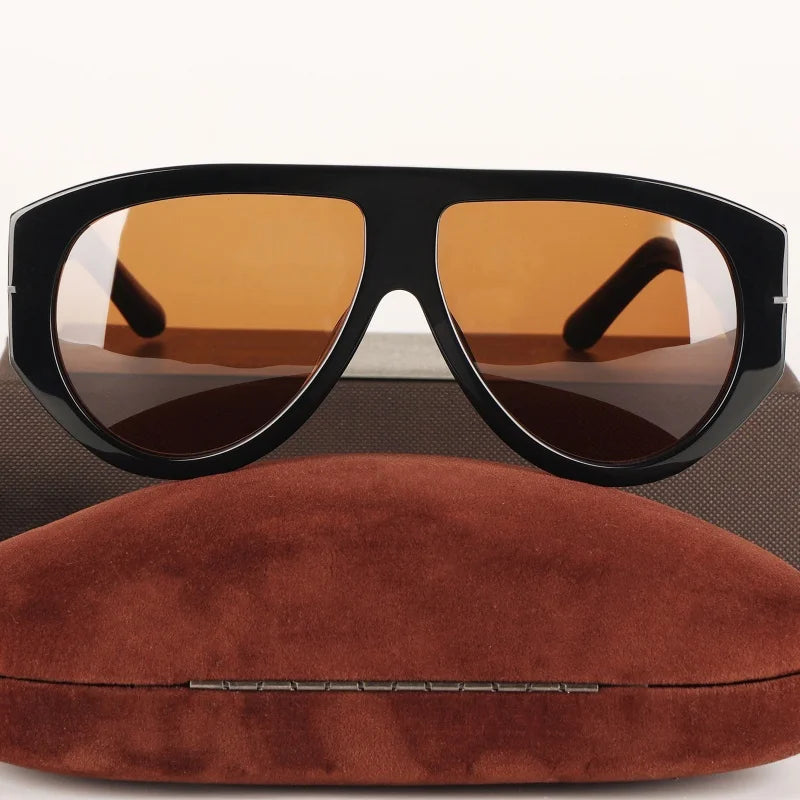 Fashion Large Frame Pilot Sunglasses For Ladies Brand Desinger Men Thick Eyeware Shades Women Oversized Simple SUN GLASSES