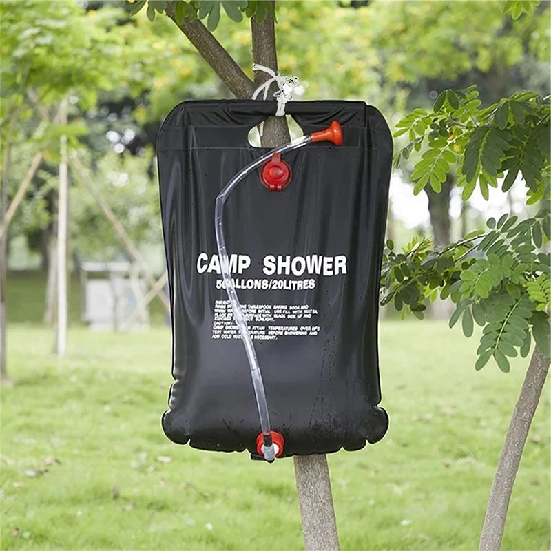 20L Portable Solar Heating Camping Shower Bag Foldable Water Bag for Outdoor Camping Beach Swimming Traveling Hiking Backpacking