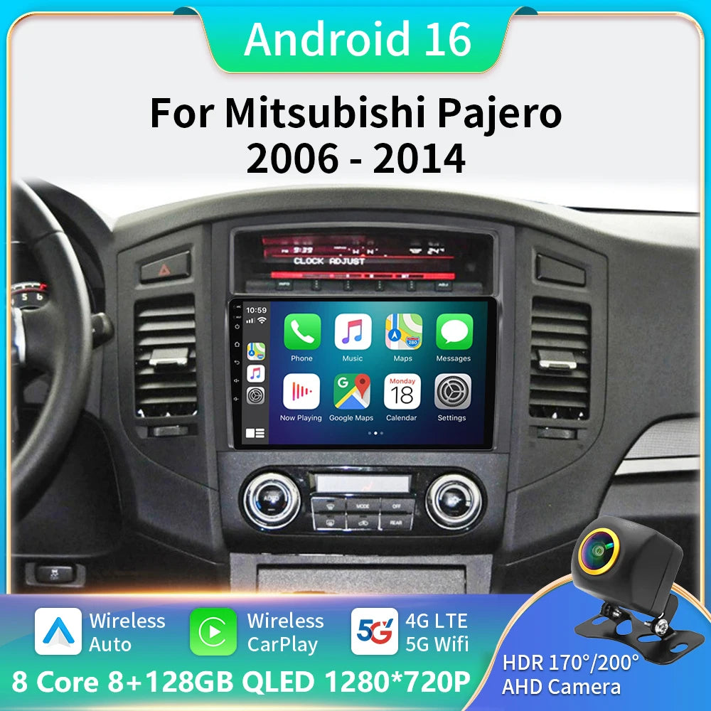 For Mitsubishi Pajero 4 2006-2014 Android Car Radio Automotive Multimedia Player GPS Navigation Carplay Touch Screen Auto Stereo