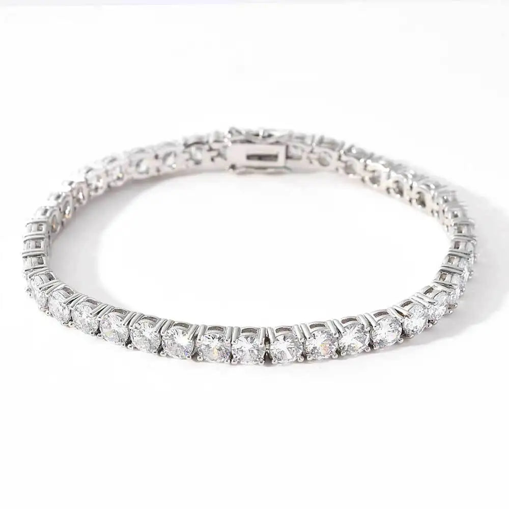 D VVS1 Moissanite Tennis Bracelet Original s925 Sterling Silver Plated 18k White Gold with GRA Necklace for Women Man