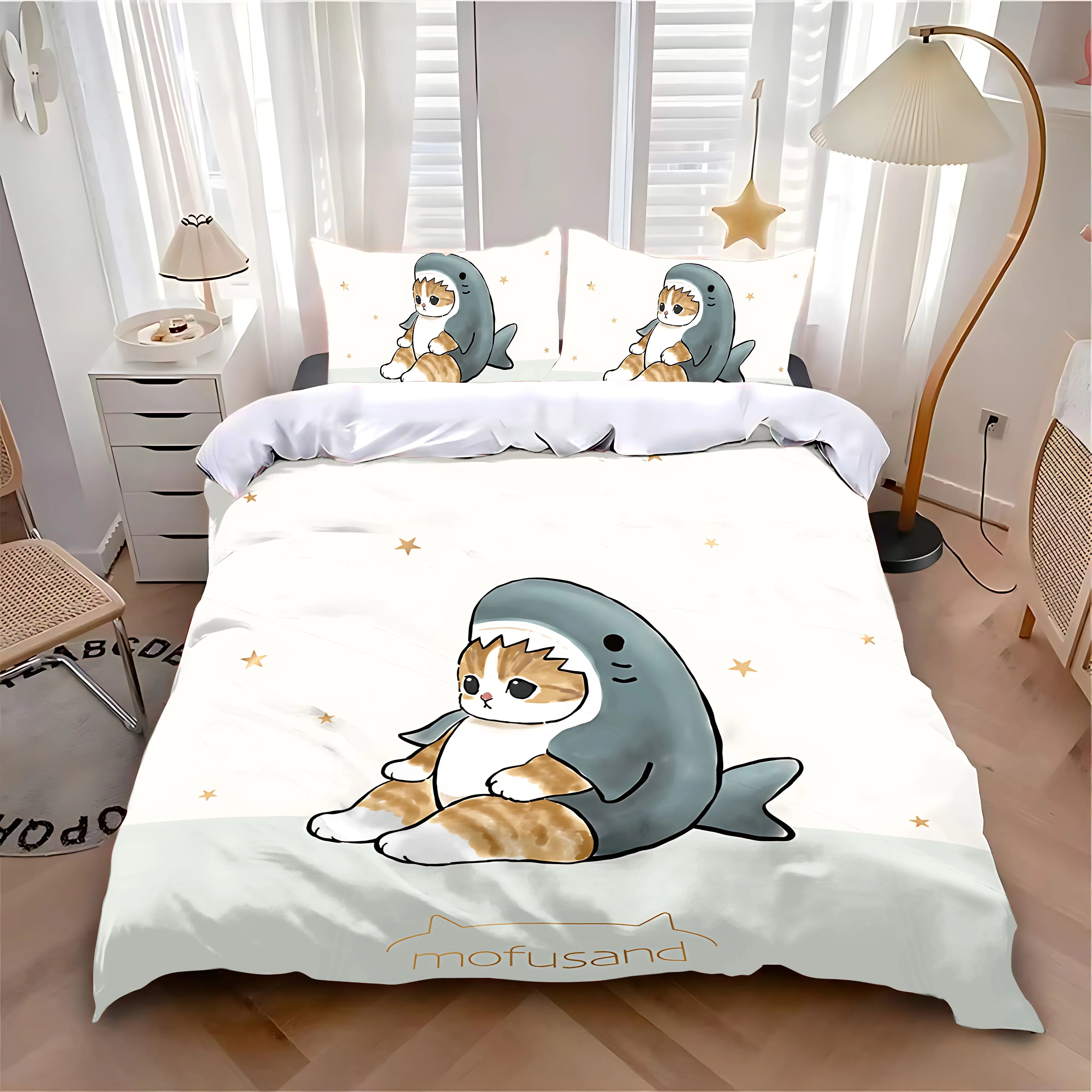 New Duvet Cover Pillowcase Bedding Set Hot Cute M-MofusandS Adult Boy Girl Bedroom Decoration Children Single Double Large Size
