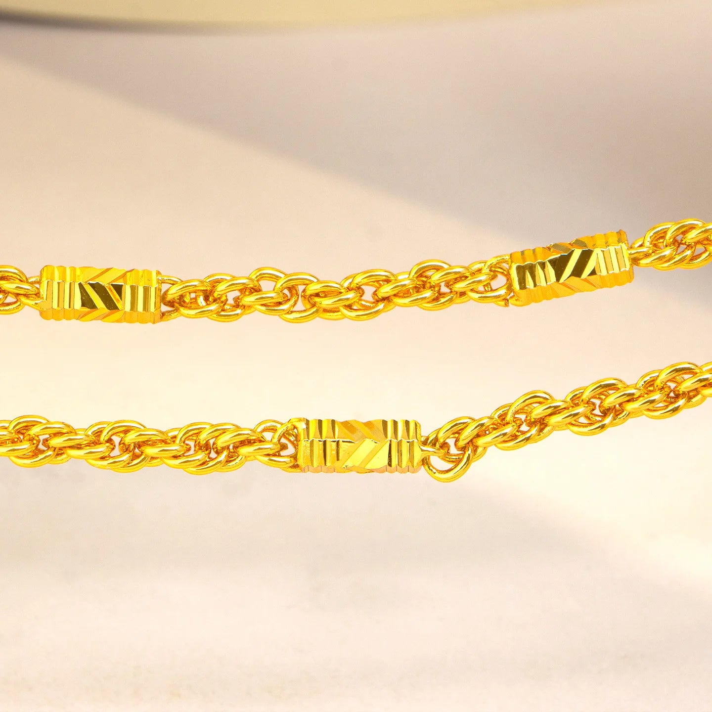 Luxury 24K 9999 Pure Gold real gold Thickness 5mm Hexagon Twist Necklace Men's Boss Necklace