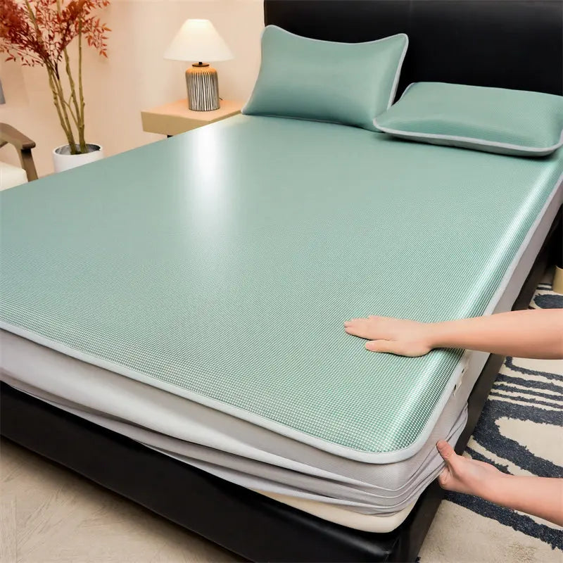 Bedroom Blue Bedsheets Cooling Pillowcase Dubble Quilt Cover Bedsheets Adult Mattresses Roupa De Cama Casal Korean Bedding Set