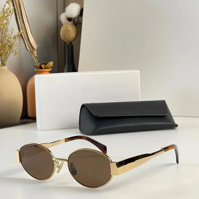 Hot Sale Women Round Sunglasses Brand Designer Metal Frame Shades Eyeware Girls Vintage Fashion Ladies Traveling Sun Glasses
