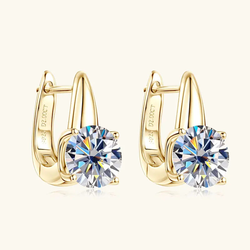 Anziw 2.0CT 8mm D Color Moissanite U Shape Hoop Earrings for Women 925 Silver Solitaire Lab Diamond Sparking Jewelry 2025 Trend
