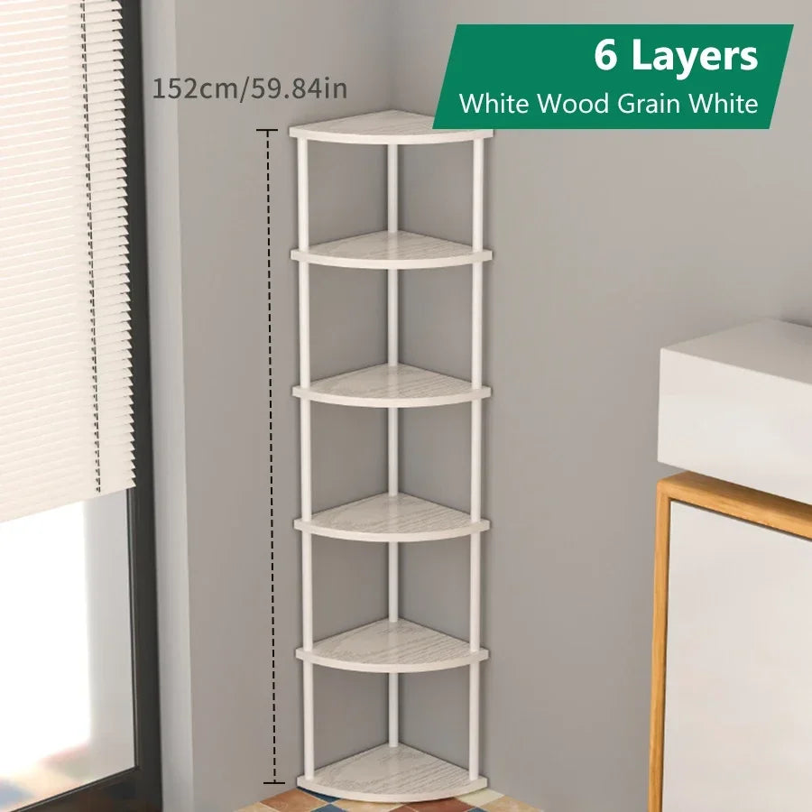 Multi-layer Storage Rack Wall Corner Shelf Living Room/Kitchen/Bedroom Wall Corner Organize Storage Shelf Plant Rack Flower Rack