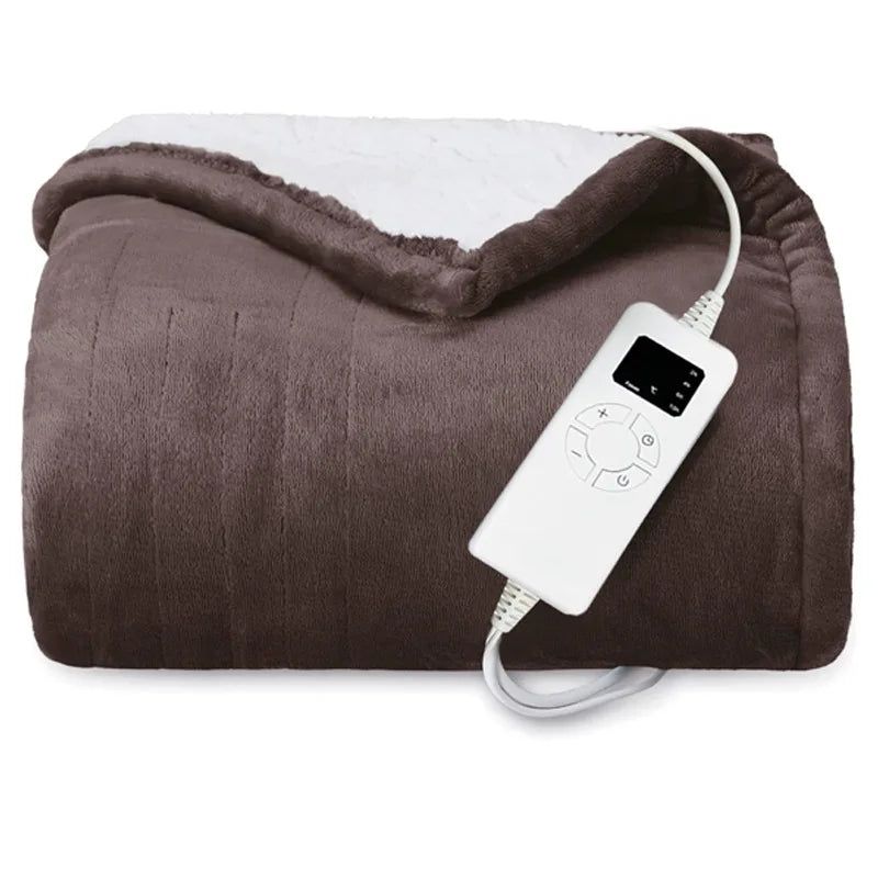 Acarps Electric Blankets Flannel & Sherpa 6 Heat Setting 10-hour Time Auto-Off Function Heated Blanket Over-Heated Protection