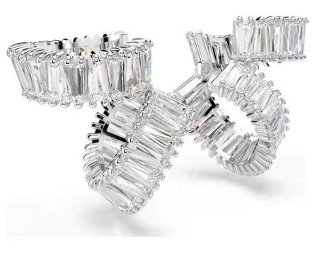 Original white crystal clip earrings, women's fashion trend earrings, jewelry accessories, birthday party gifts