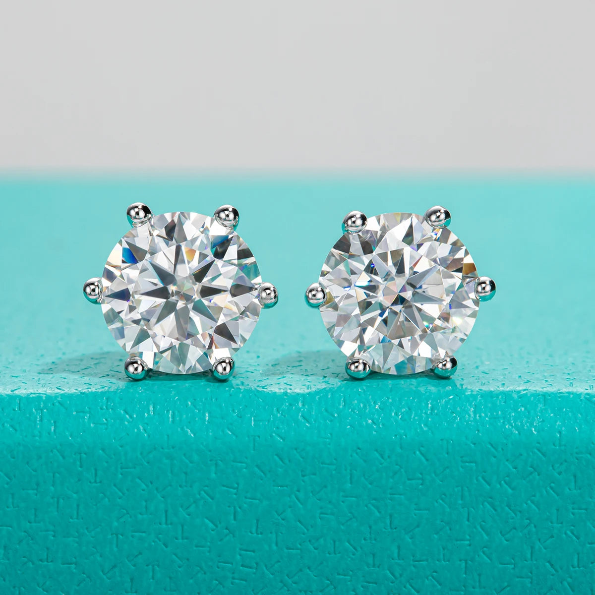 AnuJewel 4/2/1ct Total Moissanite Stud Earrings 925 Sterling Silver Certificate Moissanite Earrings Jewelry Making Supplies