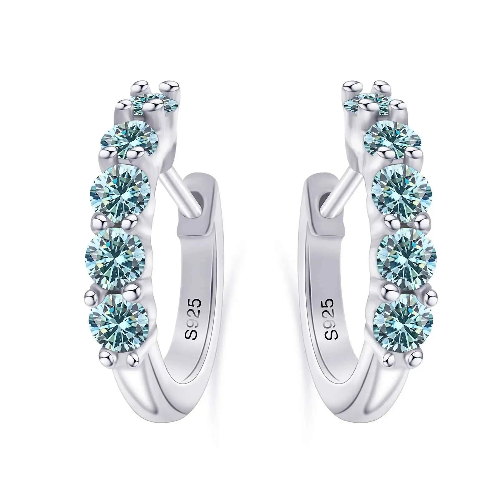 TY 3mm D Color Moissanite Earrings 925 Sterling Sliver Plated White Gold Hoop Earring For Women Wedding Party Fine Jewelry Gift