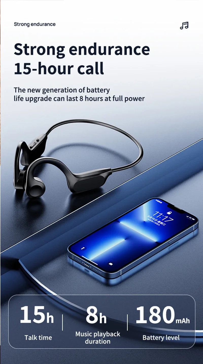 X7 Bone Conduction Wireless Earphone Sport Swimming Bluetooth Compatible Headphone Hand-free With Mic For Running Earbuds
