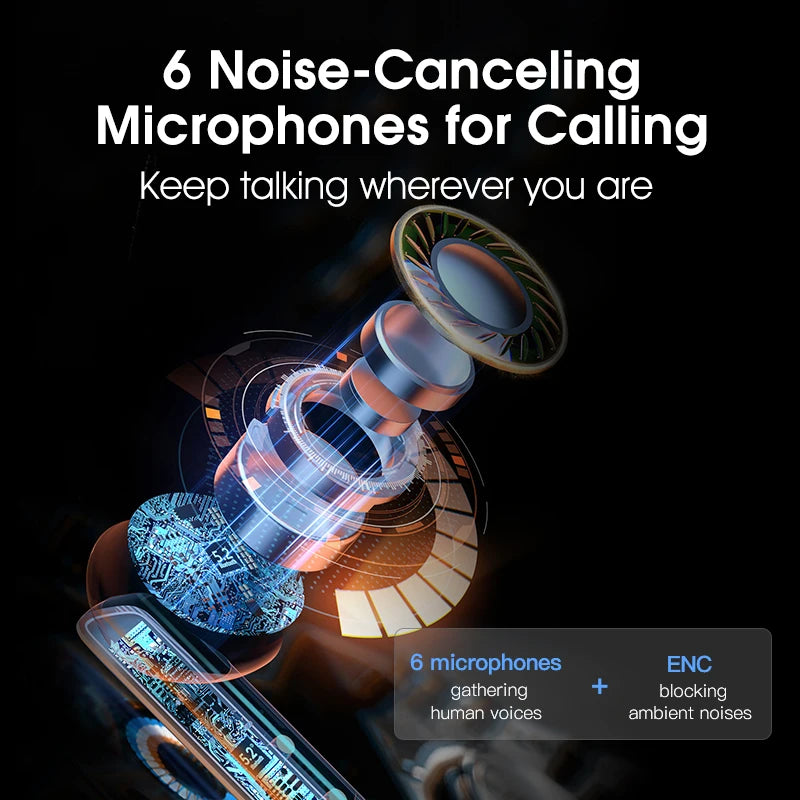 QCY HT05 Melobuds ANC Wireless Bluetooth Earbuds BH21HT05A 40dB 6 Mic AI-Enhanced Calls Transparency App for Custom EQ 30H