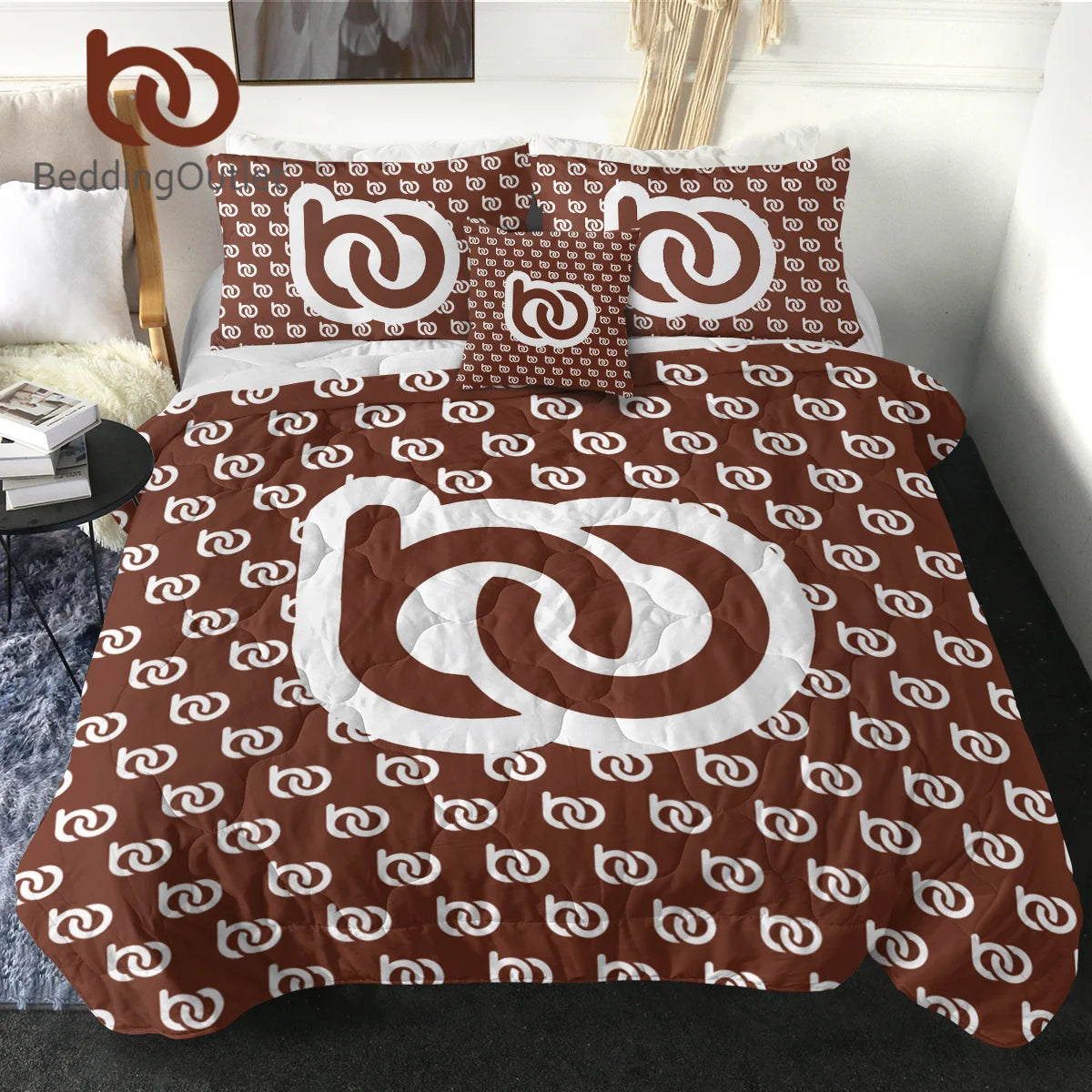 BeddingOutlet 3PCS Custom Photo Print on Demand Bedding Set DIY Photo Logo Color Customized Design Comforter With Pilow Shams