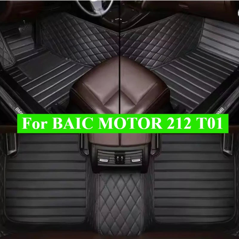Custom Car Floor Mats For BAIC MOTOR 212 T01 2023-2026 3 PCS All Weather Auto Accessories Foot Leather Carpets Fashion Rugs Pads