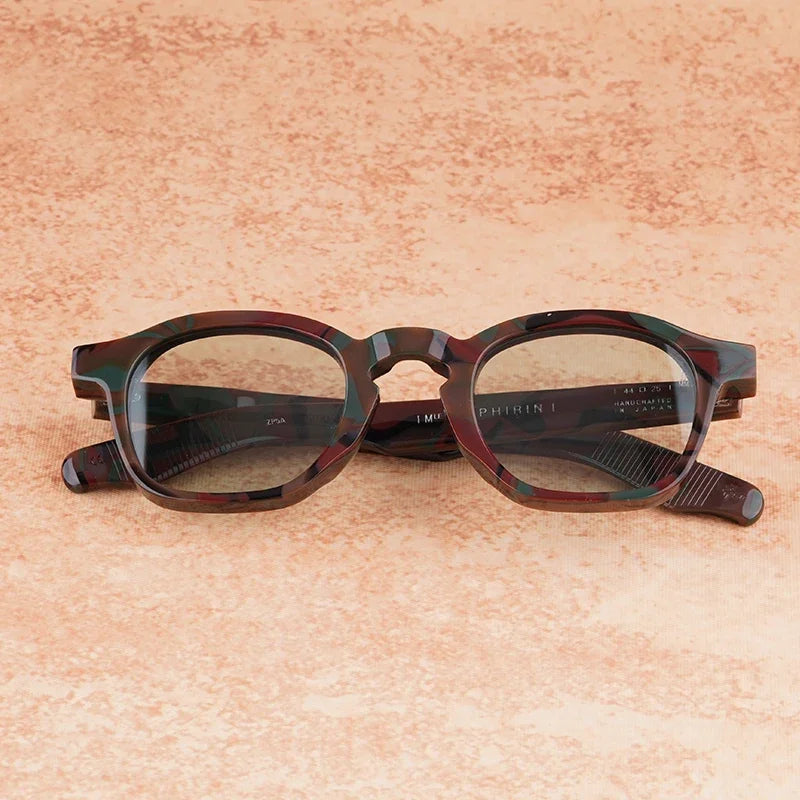 ZEPHIRIN Round Acetate Sunglasses for Men and Women High Quality Brand Designer Optical Prescription UV400 Retro Eyeglasses