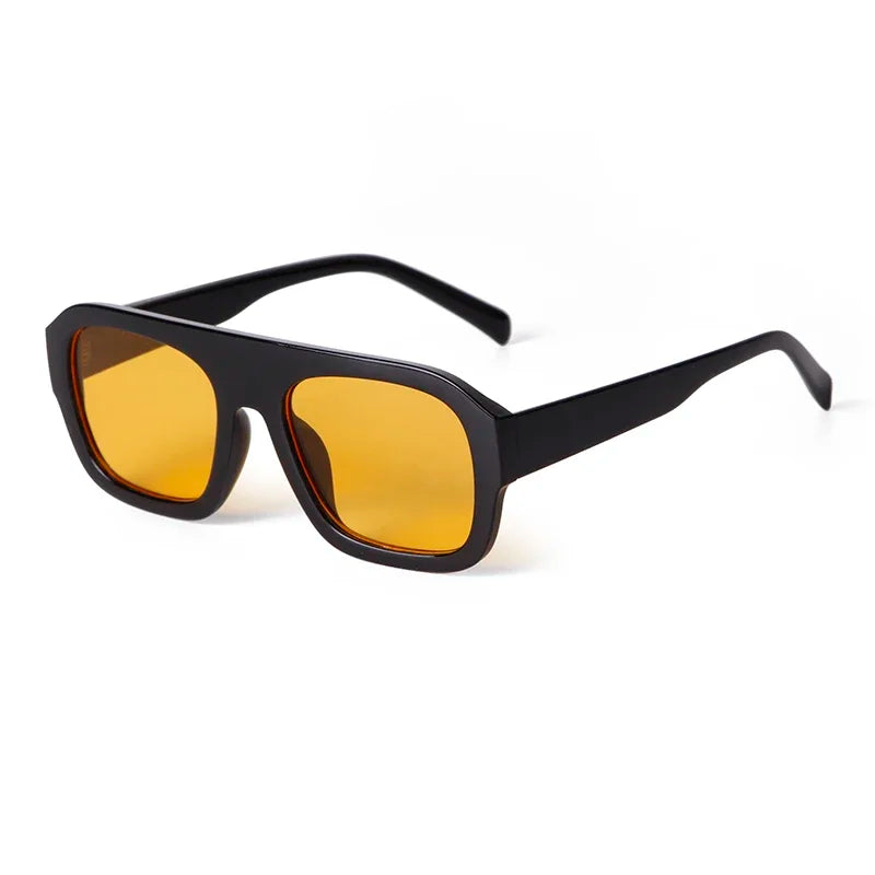 Chic Oversized Women Square Sunglasses Brand Design 2025 Trendy Flat Top Tortoise Shell Blue Lens Sun Glasses Eyewear Female UV