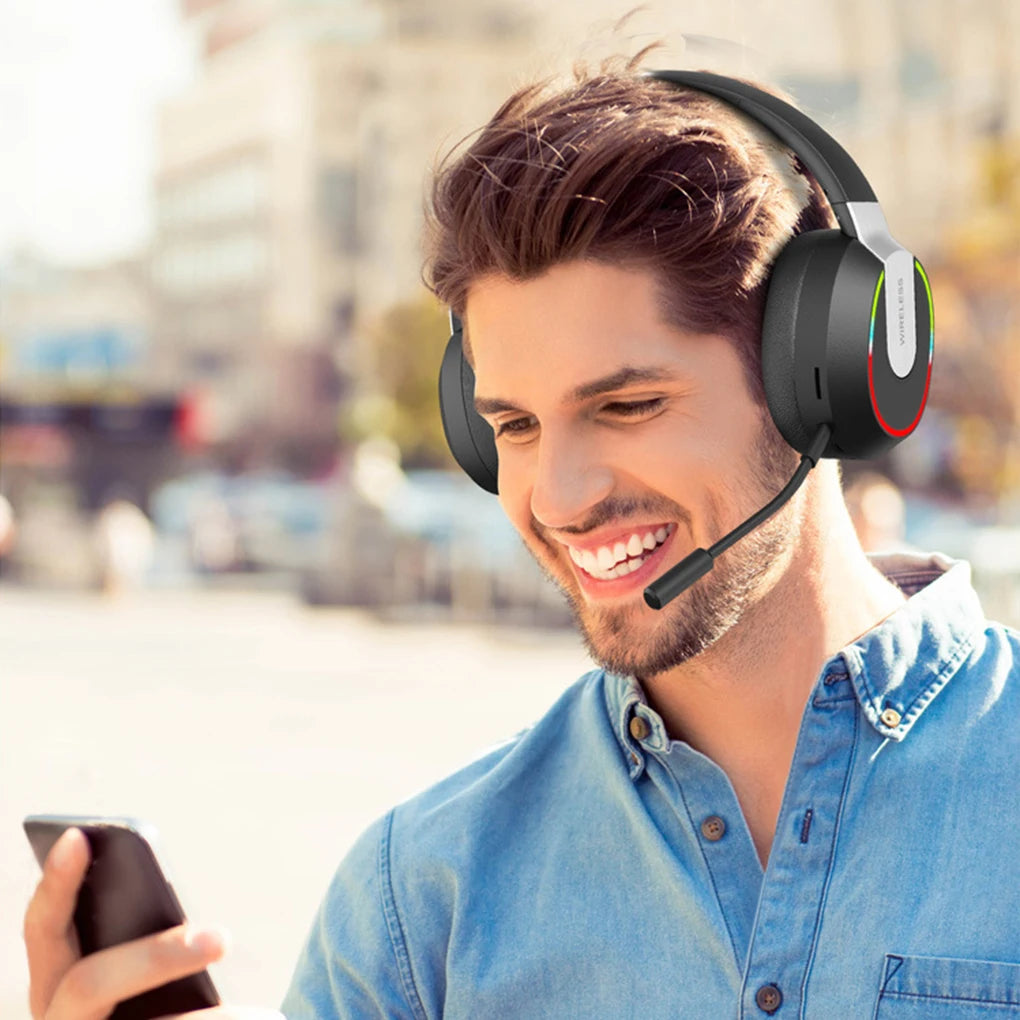 Wireless Headphones Bluetooth 5.1 Earphones Foldable Gaming Headset Sport Headphone with Mic Noise Reduction