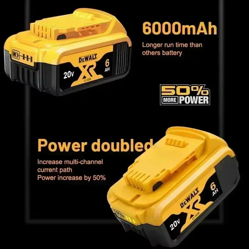 DeWalt 100% Original Battery 20V 6000mAh Li Ion Battery For DCB206 DCB205 DCB204 DCB200 DeWalt Power Tools Battery Air Transport