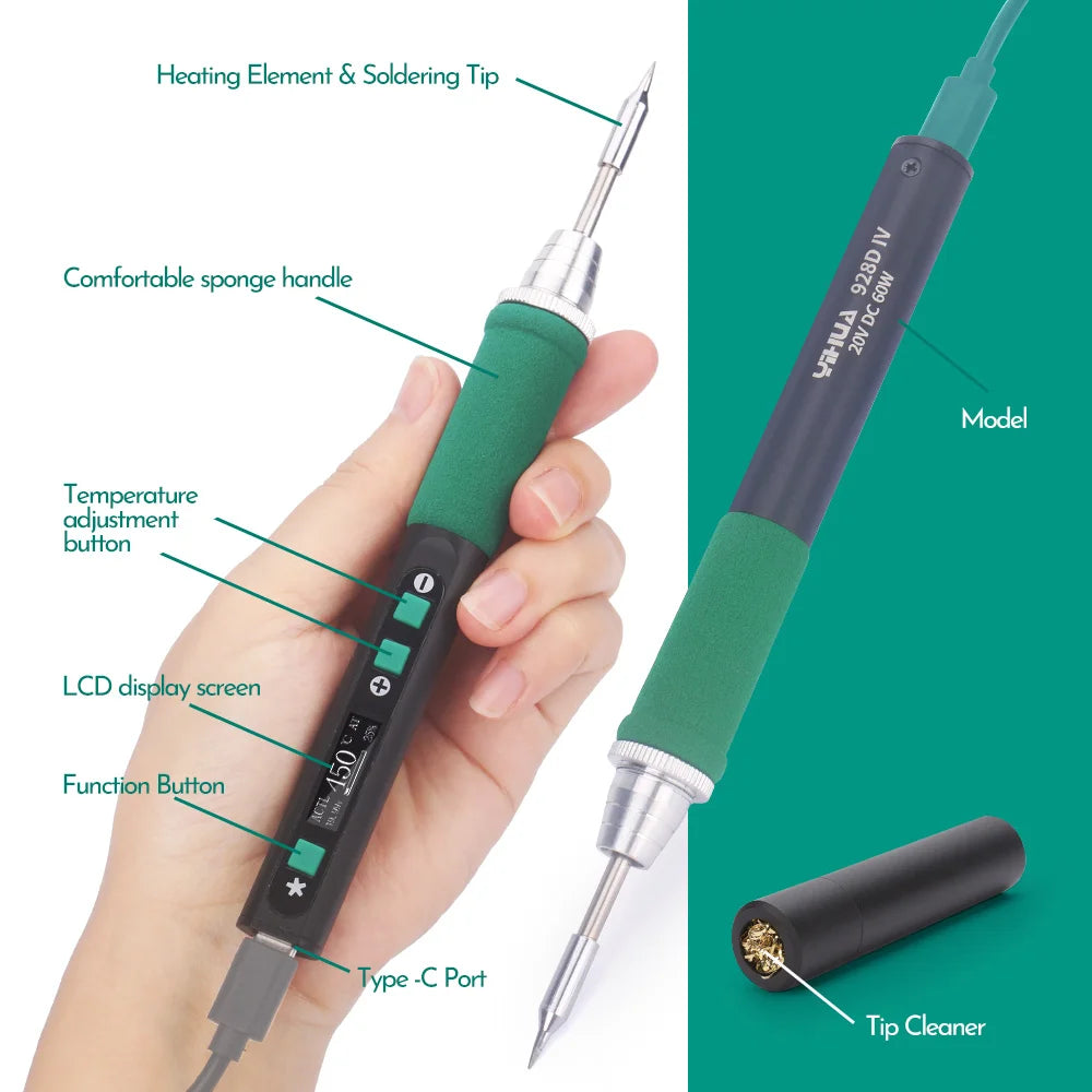 YIHUA 928D-IV C235 Smart Electric Soldering Iron Adjustable Temperature Portable Precision Soldering Iron Station Kit