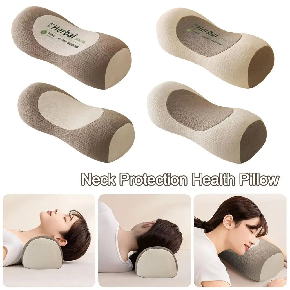 Cylindrical Buckwheat Pillows Anti-arch Help Sleep Spine Pillow Breathable Neck Pain Relief Neck Protection Health Pillow