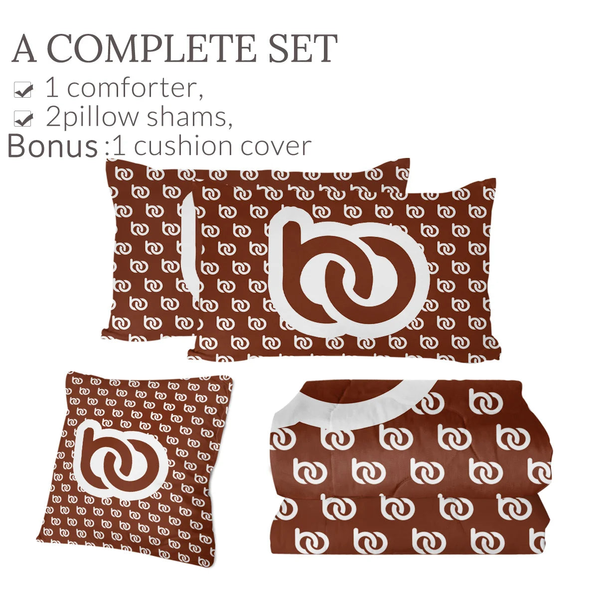BeddingOutlet 3PCS Custom Photo Print on Demand Bedding Set DIY Photo Logo Color Customized Design Comforter With Pilow Shams