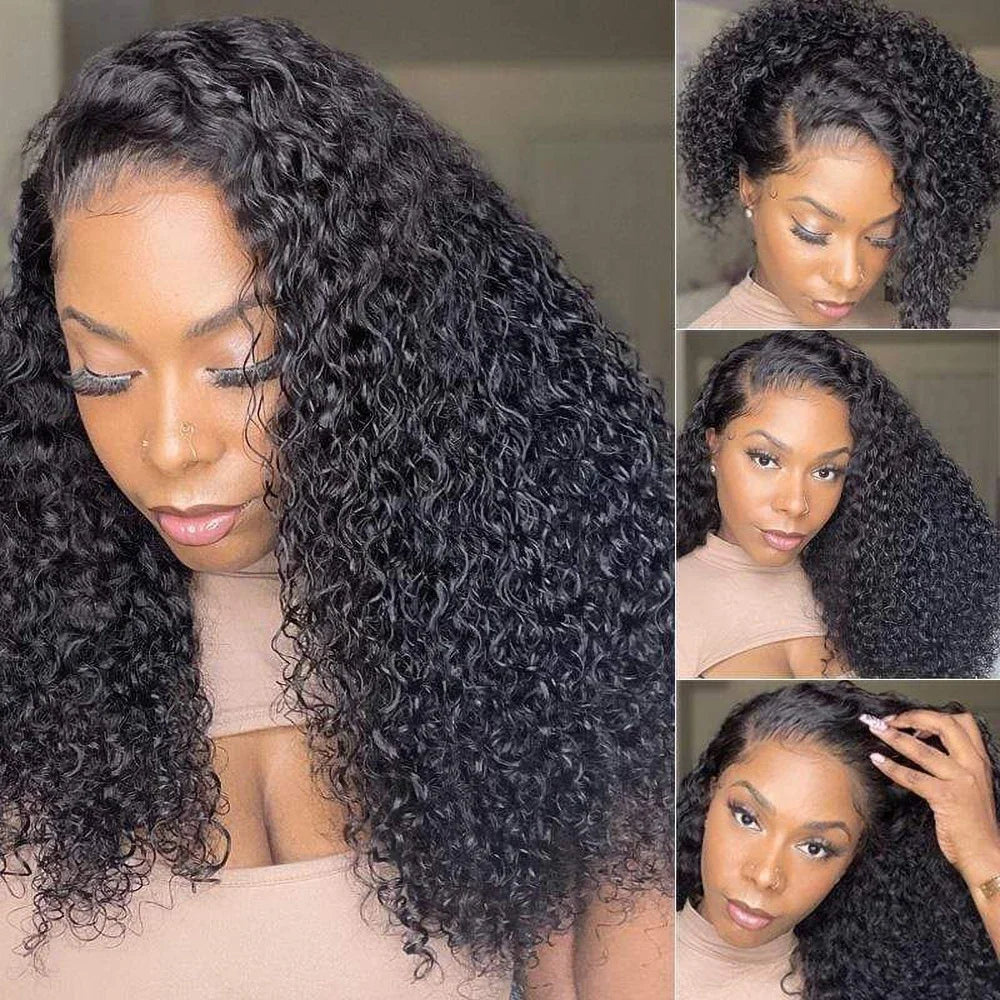 Geeta Curly Drawstring Wigs 13x6 Kinky Curly Lace Front Wig 13x4 Human Hair Lace Frontal Wigs Human hair for Women 4x4 5x5 Wig