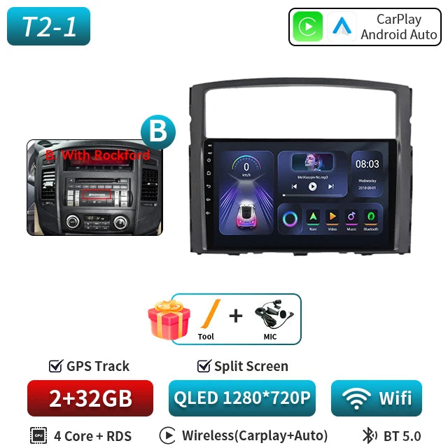 For Mitsubishi Pajero 4 2006-2014 Android Car Radio Automotive Multimedia Player GPS Navigation Carplay Touch Screen Auto Stereo