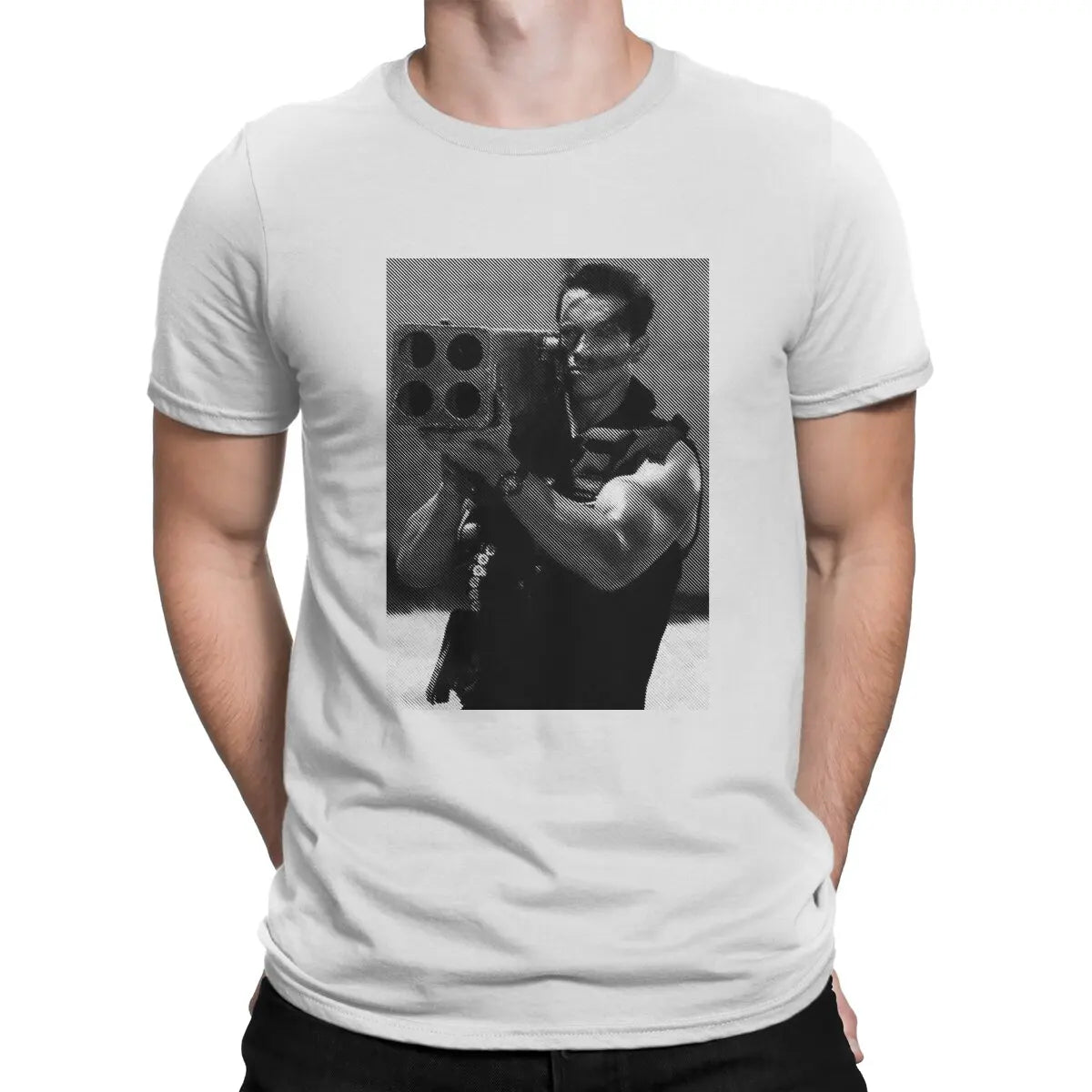 Men T-Shirts commando Novelty Pure Cotton Tees Short Sleeve Arnold Schwarzenegger T Shirt Round Neck Clothing Birthday Present
