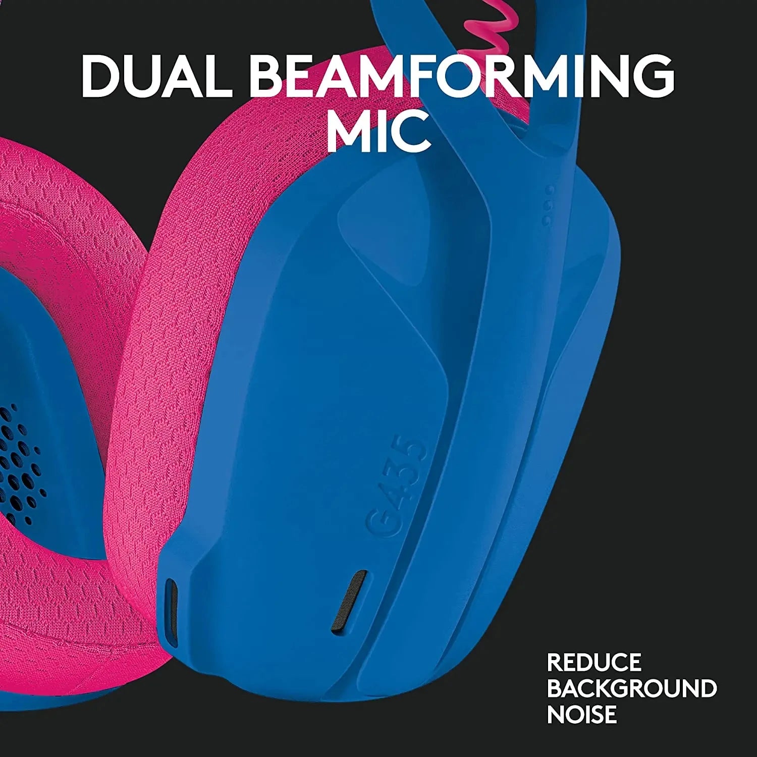 Logitech G435 wireless gaming headset with Bluetooth virtual surround sound, low latency, long battery life, comfortable to wear