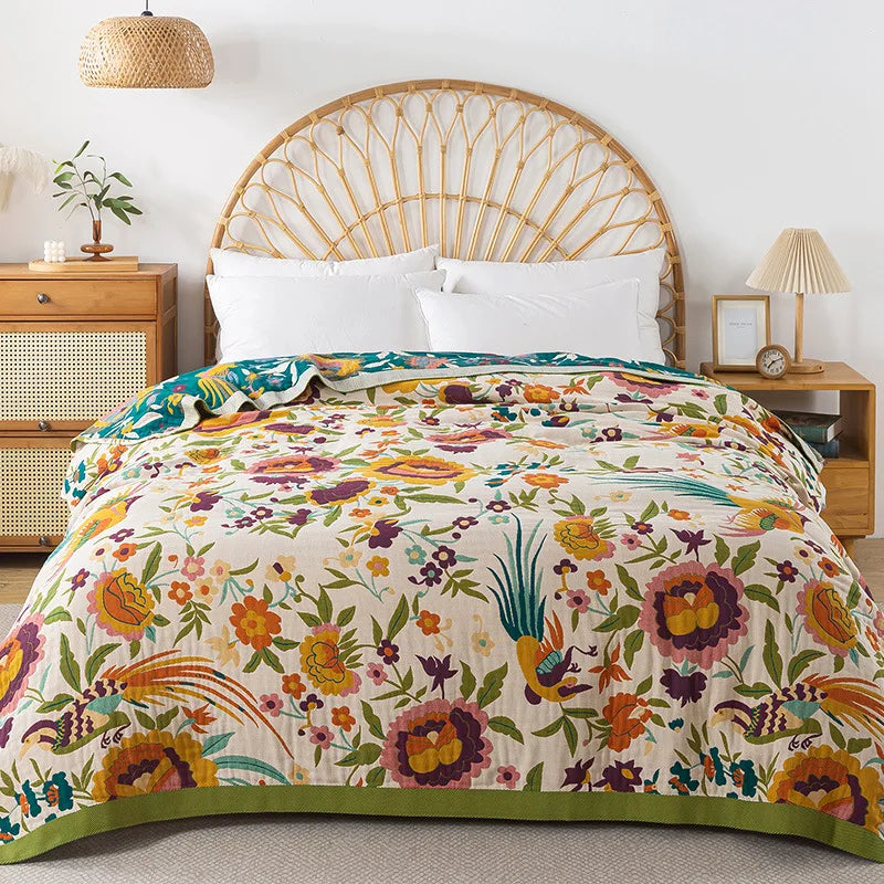 New Luxury Cotton Blankets And Bedspread Double-sided Sofa Towel Household Nap Blankets Soft Summer Cooling Quilt Bed Sheet