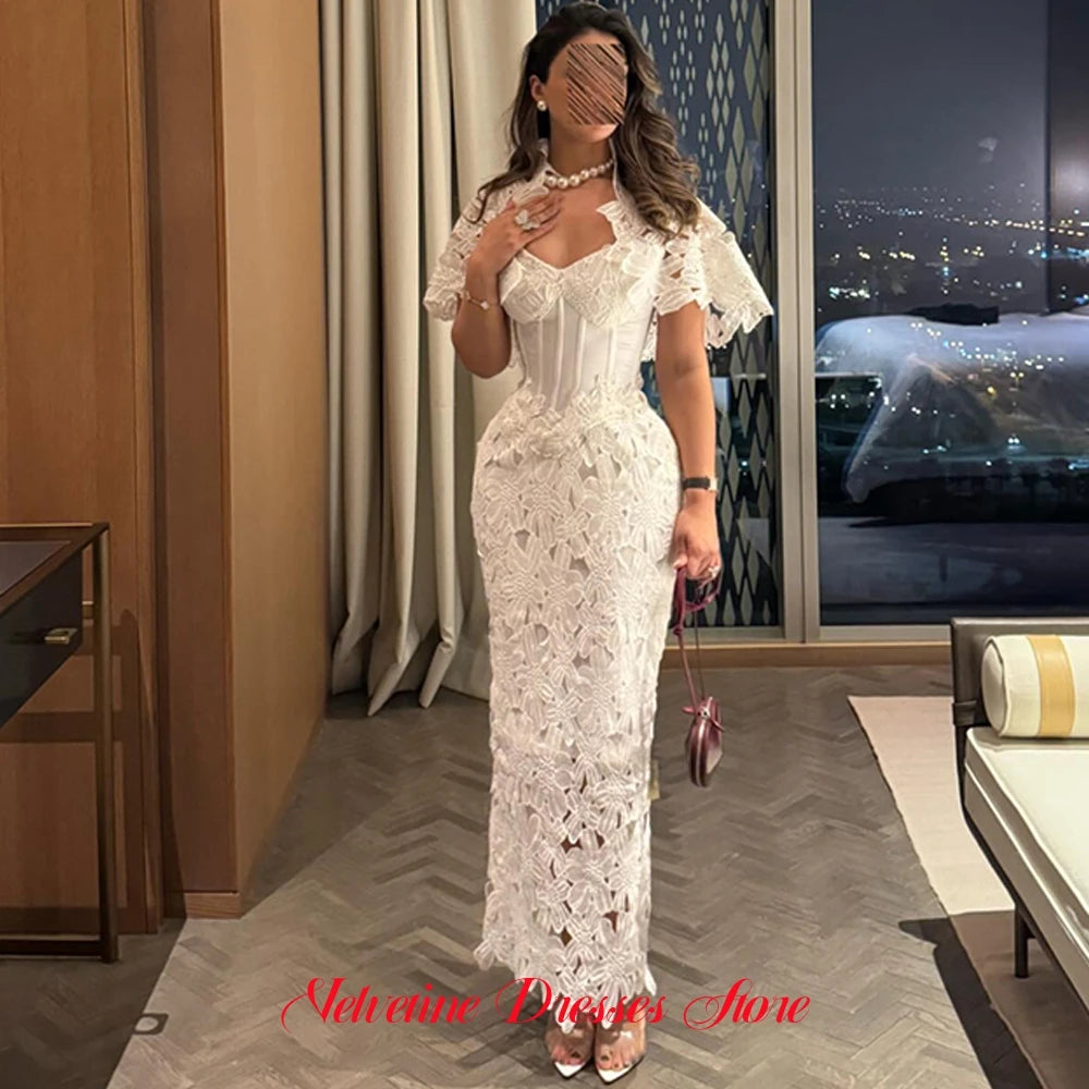 Fashion Appliques Evening Dress High Quality V-Neck Appliques Customized Prom Dresses Modern Short Sleeves Celebrity Gowns