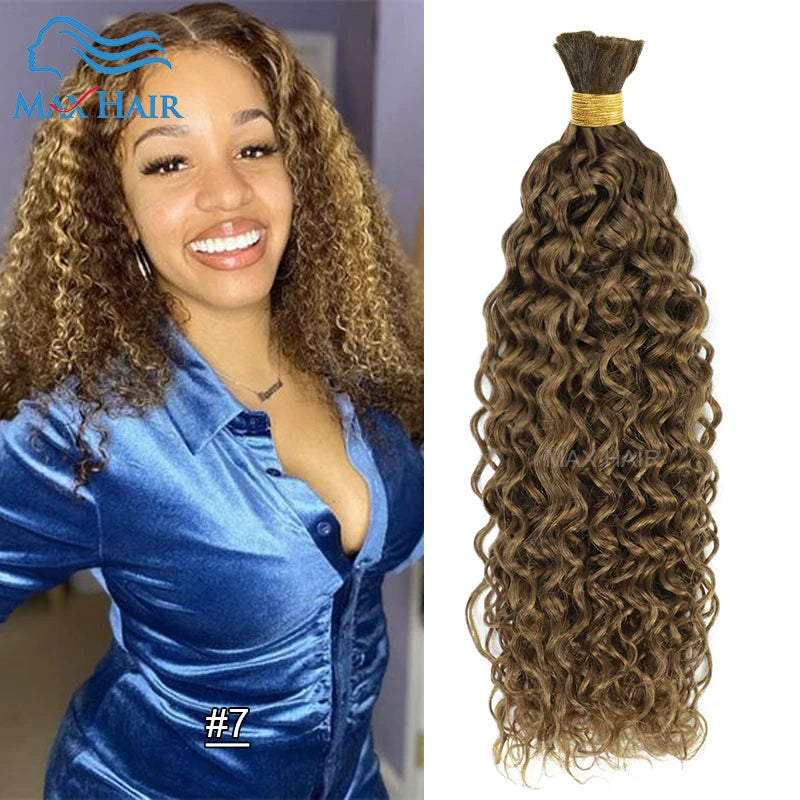 Cuticle Aligned Loose Deep Wave Bulk Human Hair For Braiding Unprocessed No Weft Raw Indian Bundles Human Hair Bulk Extensions