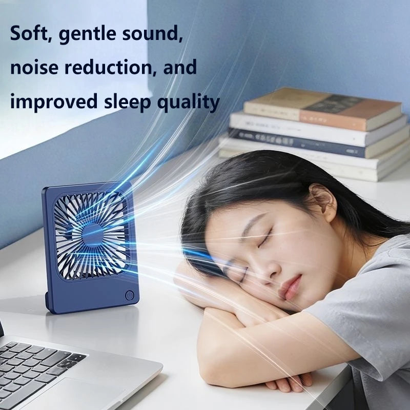 Lenovo Ultra Thin Rechargeable Desktop Fan 3 Speed Portable Mini Table Cooling Fan Type-C Charging for Office Bedroom Travel