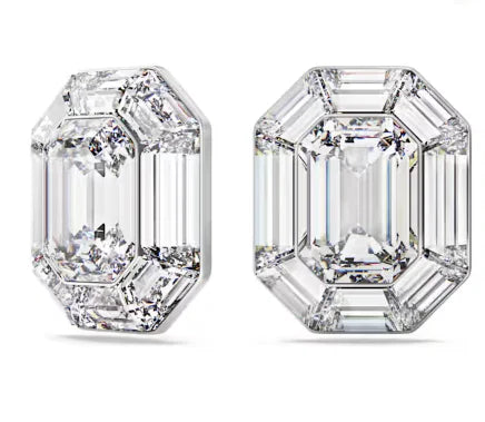 Original white crystal clip earrings, women's fashion trend earrings, jewelry accessories, birthday party gifts