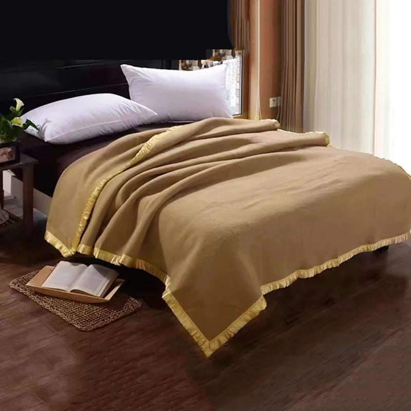 100% Wool Blankets 1.5*2/1.8*2/2*2.3m Fleece Blanket Sleeping Warm Comforter Blankets For Winter Adult Children Bedding Camping