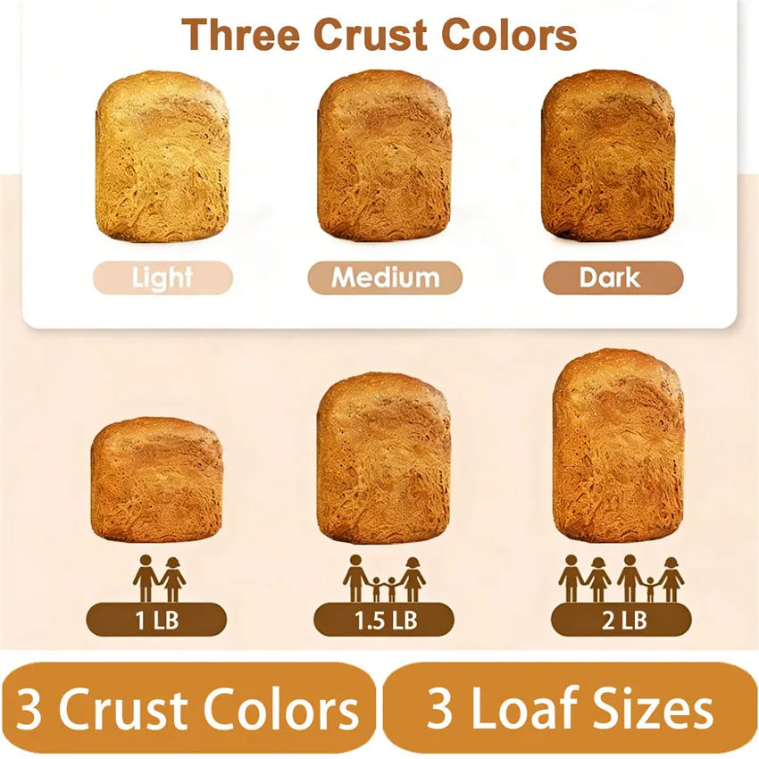 KeenZest 27-in-1 Smart Bread Maker with Gluten Free Setting 2LB Whole Wheat Bread Machine with Homemade Cycle Recipes Included