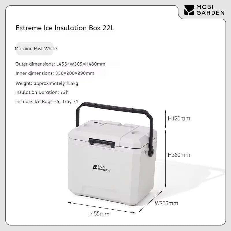 MOBI GARDEN Outdoor Portable Camping Picnic Cooler Food Grade PP Liner Outdoor Portable Mini Fridge Wear Resistant Shockproof